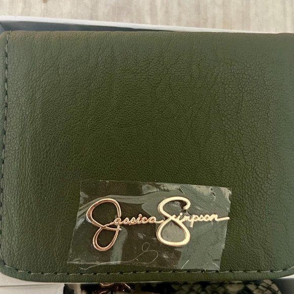 JESSICA SIMPSON Natural Python Flap Credit Card Key & Card Case 2 pc SET - Picture 10 of 10